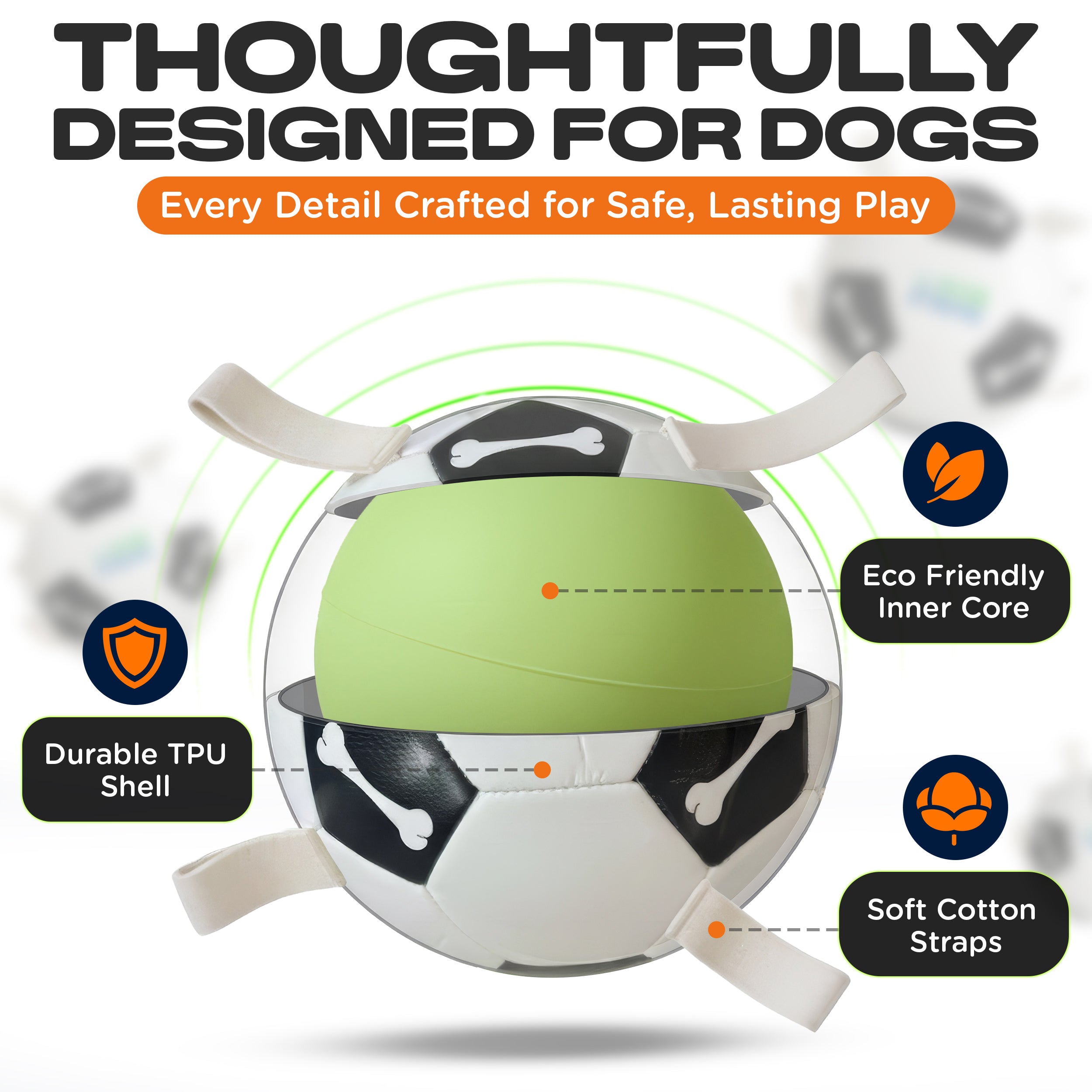Non-Toxic Soccer Balls for Dogs TPU Toy