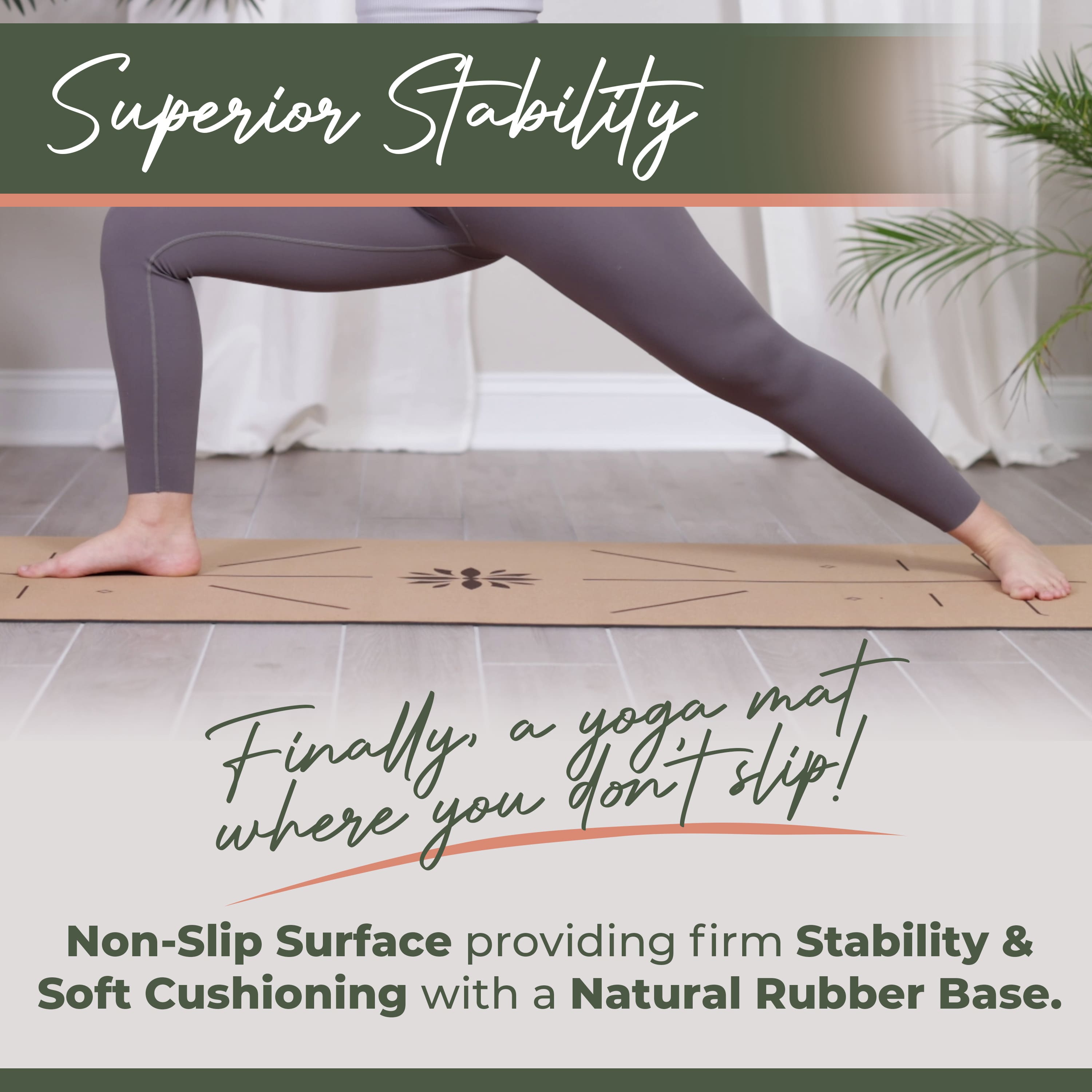Non Toxic Non Slip Cork Yoga Mat Extra Comfort