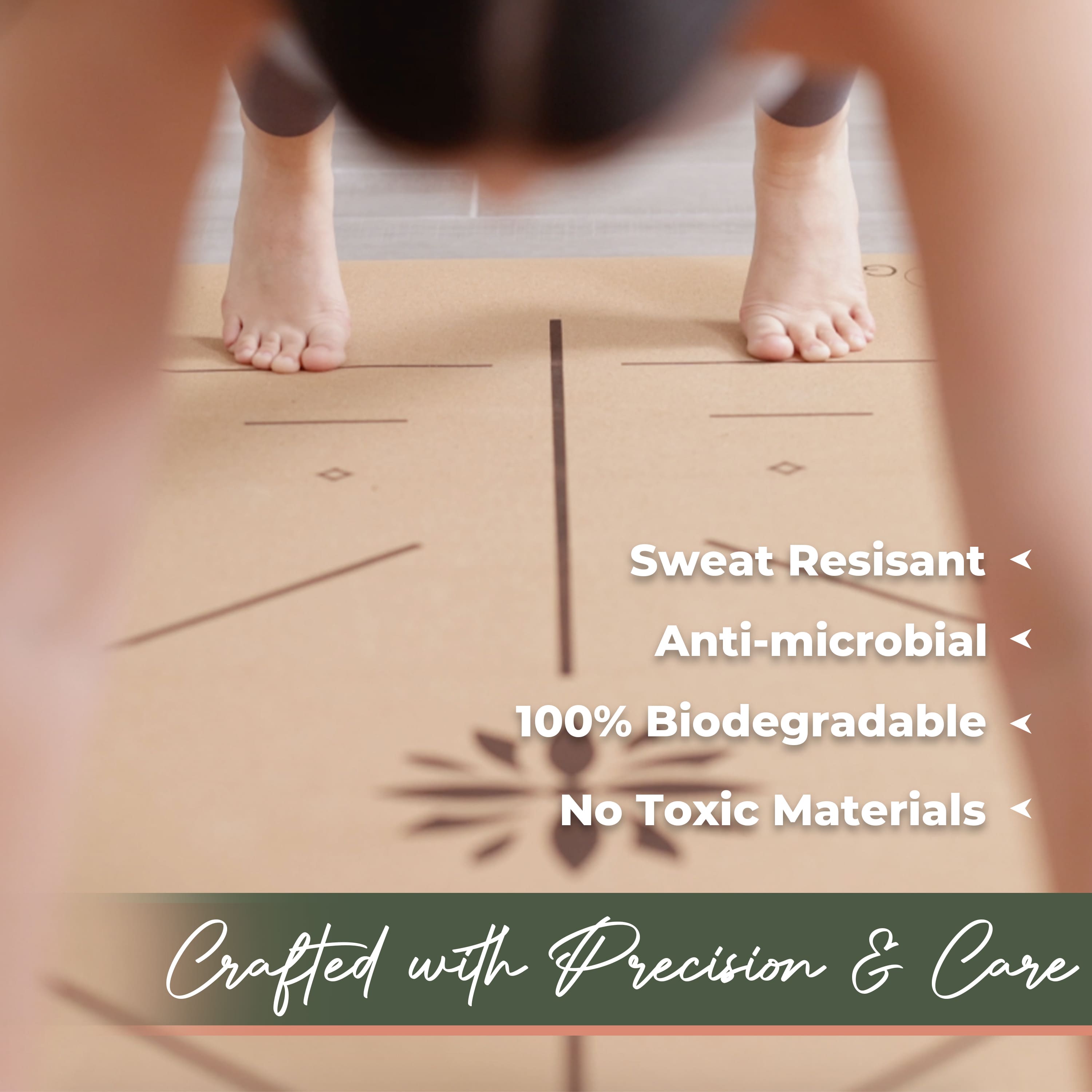 Non Toxic Non Slip Cork Yoga Mat Extra Comfort