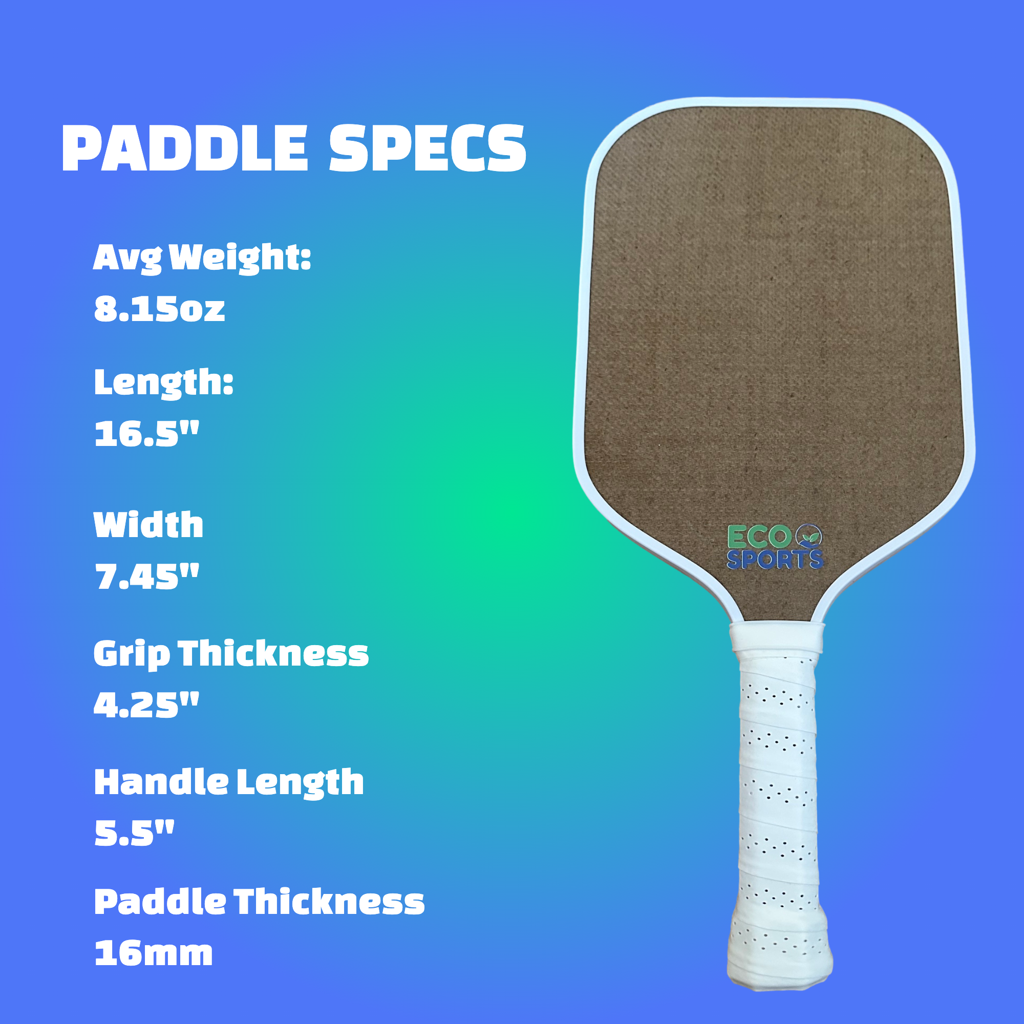 Eco Sports Flax Fiber Pickleball Paddle Specs