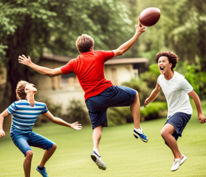 Kids Playing Football Together