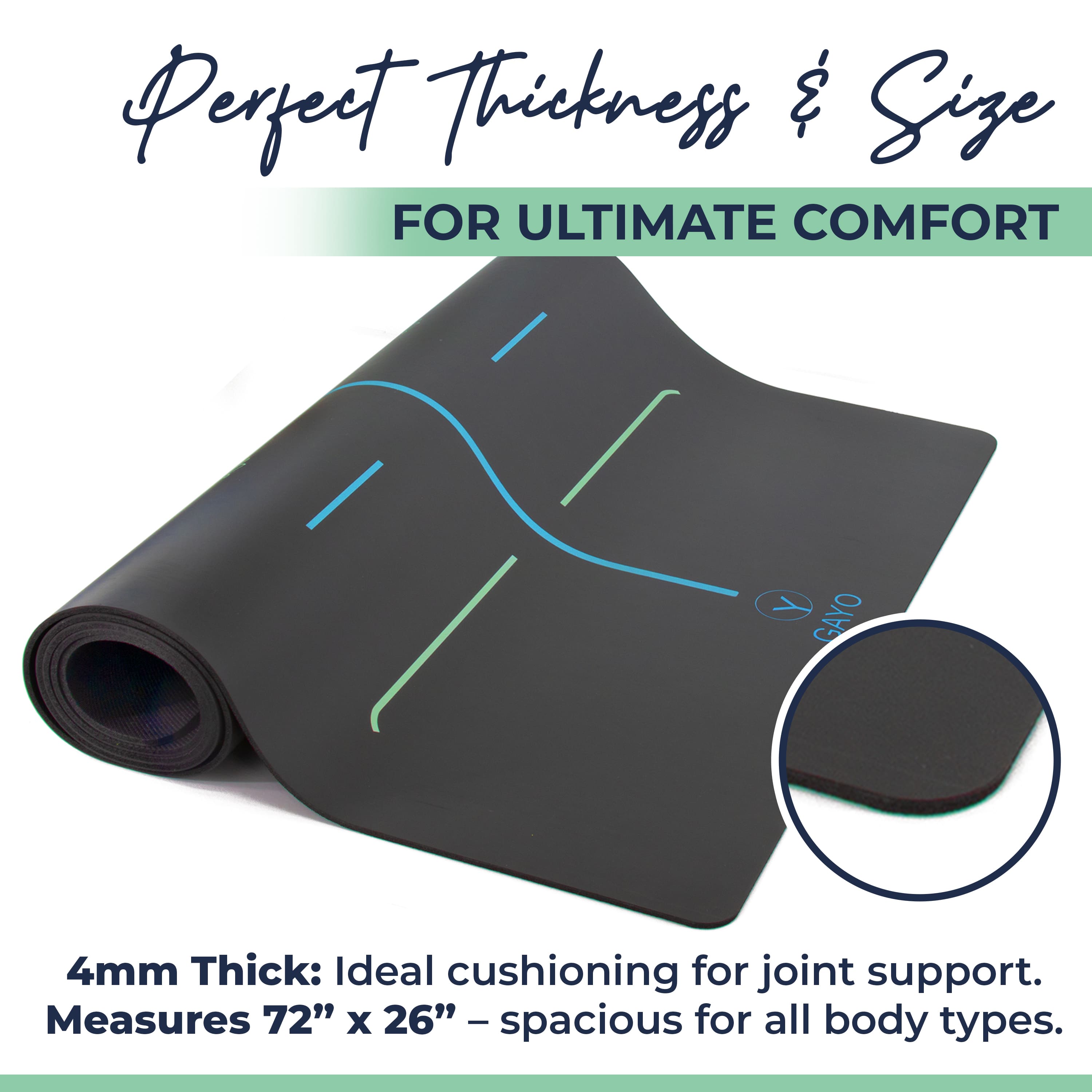 Non Toxic BPA Balance Yoga Mat- 4mm Light Weight | Sweat