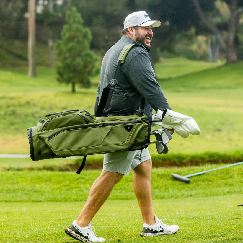 Golf Stand Bag - Dual Carry Straps Vegan Leather Bag