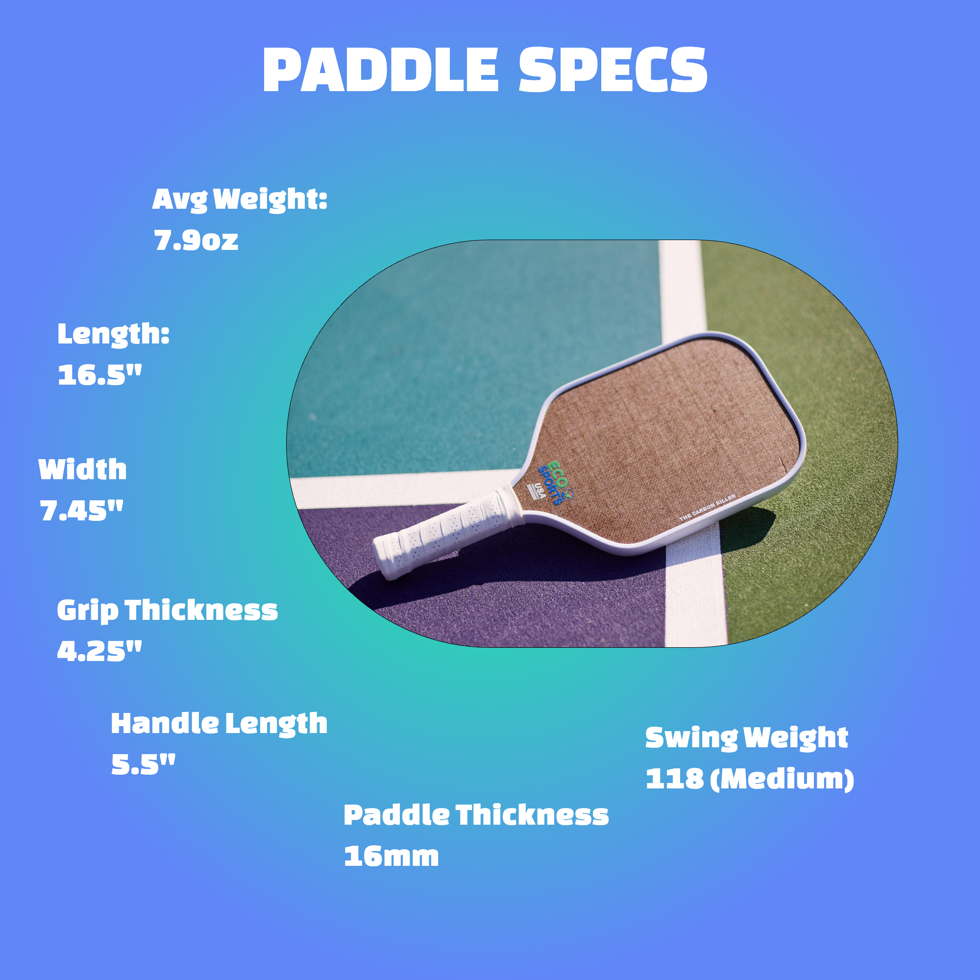 "The Carbon Killer" Flax Fiber Pickleball Paddle | Extra Gritty New Tech